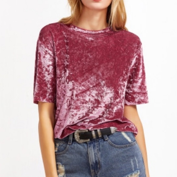 Tops - Pink velvet top